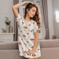 thumbnail image 3 of Daiia Mushroom Print Women's Nightshirt Soft Nightgowns for Women Short Sleeve dress Short-sleeved Sleepwear, 3 of 6