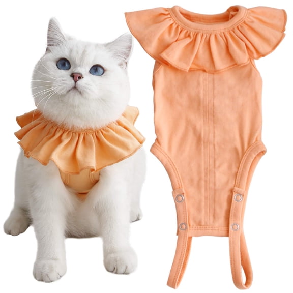 mirlewaiy Cat Recovery Suit for Abdominal Wounds and Skin Diseases, Breathable Surgical Recovery Shirt After Surgery Wear Anti Licking Wounds,E-Collar Alternative for Cats Pet Kitten(RSC01-Navy-s)