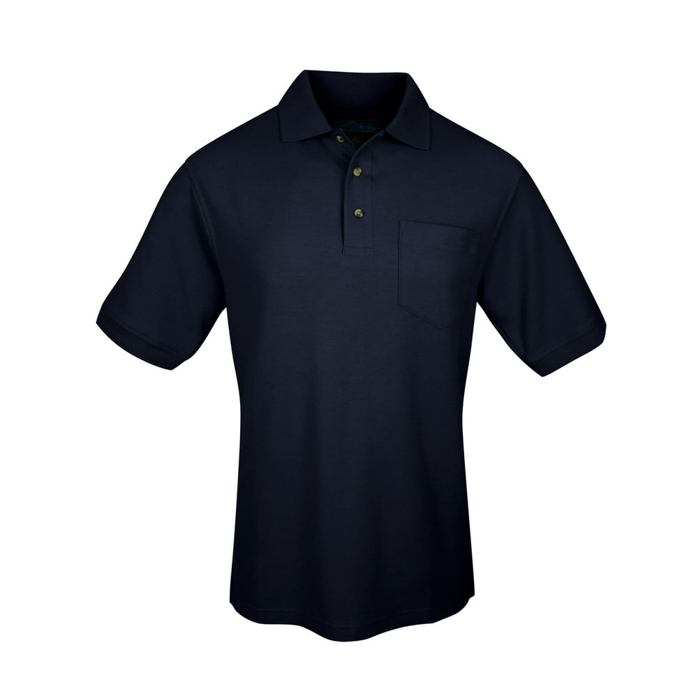 Signature 169 cotton pocketed golf shirt, Medium, Navy