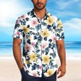 thumbnail image 1 of Blusa y camisa de manga corta con cuello vuelto Camisa casual para hombre Camisa de bolos vintage de manga corta Camisas de verano de playa cubana Camisa con botones Blusa para hombre Poliéster, 1 of 6