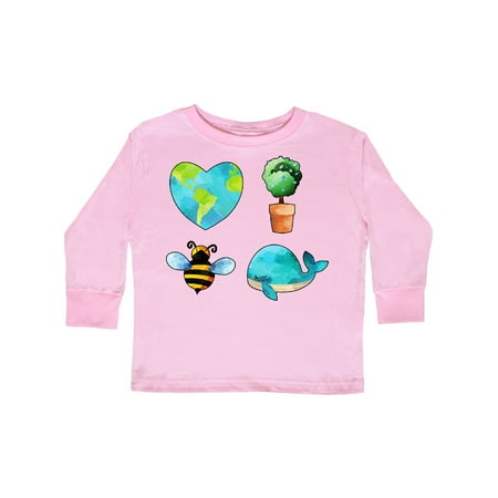

Inktastic Earth Day Plant a Tree Save the Bees Save the Seas Love Your Mother Gift Toddler Boy or Toddler Girl Long Sleeve T-Shirt
