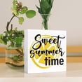 thumbnail image 4 of Zomyto 5"x5" Lemon Decor Wood Box Sign Sweet Summer Time Lemon Wooden Block Sign Desk Décor,Farmhouse Summer Lemon Sign Decor, 4 of 7
