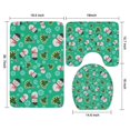thumbnail image 3 of Green Christmas Snowman Pattern Bathroom Rugs Sets 3 Piece,Toilet Cover Set,Absorbent Non Slip Bathroom Mats Sets with U-Shaped Contour Rug Toilet Rug Set, 3 of 5