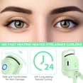 thumbnail image 3 of Eyelash Curler Heated – Portable Electric Eyelash Curler with Quick Heat, Dual Temperature Control, Type-C Rechargeable Beauty Tool for Natural Lash Styling – Green, 3 of 10
