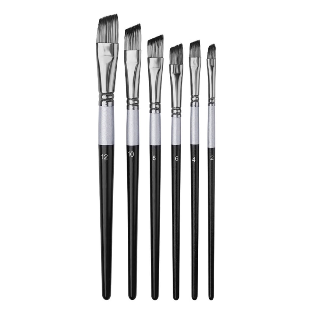 Set of 6 Painting Brush Kit Portable Artist Set for Beginner Gouache Watercolor Oil Acrylic