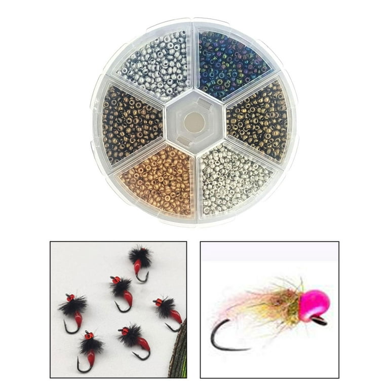 Acrylic Fly Tying Beads Tungsten Slotted Beads Portable Fishing Tools Jig  Hook Ball Multicolor Lures for Fishing Enthusiasts Metal 2mm 