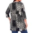 thumbnail image 5 of WellSize Plus Size Womens Tunic Tops 3/4 Sleeve Dressy Fall Blouses Casual V Neck Floral Shirts Tunics for Leggings, 5 of 8