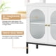thumbnail image 2 of Gabinete de ratán con puertas y estantes, aparador buffet con almacenamiento para entrada, 2 of 8