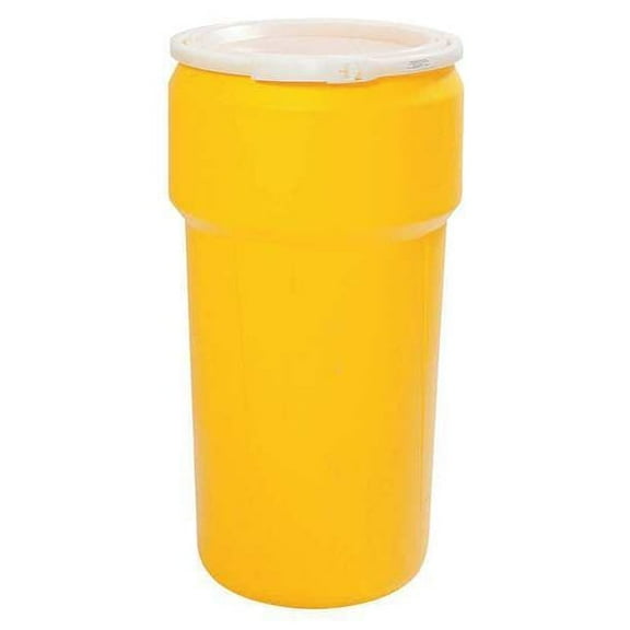 Eagle Mfg Open Head Transport Drum, Polyethylene, 20 gal, Unlined, Yellow 1623