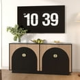 thumbnail image 3 of 63 Inch Modern Fluted Sideboard Buffet Cabinet with Adjustable Shelves, Spacious Credenza Console Table with Artistic Handles, Coffee Bar Wine Bar Storage for Dining Room Living Room Kitchen, Wood Ton, 3 of 7