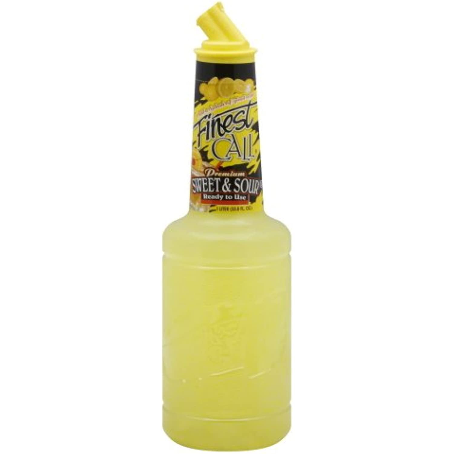 Finest Call Premium Sweet & Sour Drink Mix, 1 Liter Bottle (33.8 Fl Oz), Pack Of 6