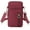 Burgundy, variant on Cell Phone Bag Water Resistant Crossbody Travel Purse Sport Arm Bag Wallet Mini Shoulder Handbag with Adjustable Strap