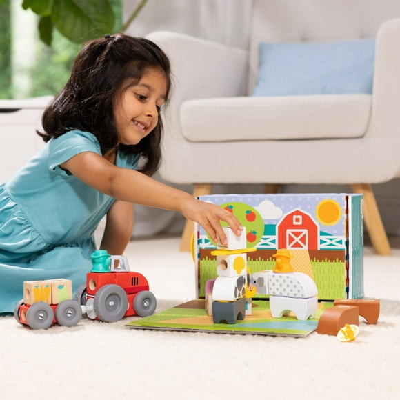 Juego de bloques de construcción Melissa & Doug Blockables™ Farm, paquete de 2
