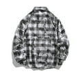 thumbnail image 6 of yoeyez Men's Plaid Button Down Shirts Long Sleeve Laple Shirt Business Checked Dress Shirts Modern Spring Work Jackets with Chest Pocket, 6 of 7