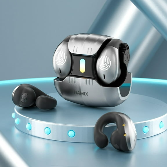 Open-Ear Headphones, True Wireless Earbuds, Water Resistant, Secure Earhooks for Daily Use,Silver