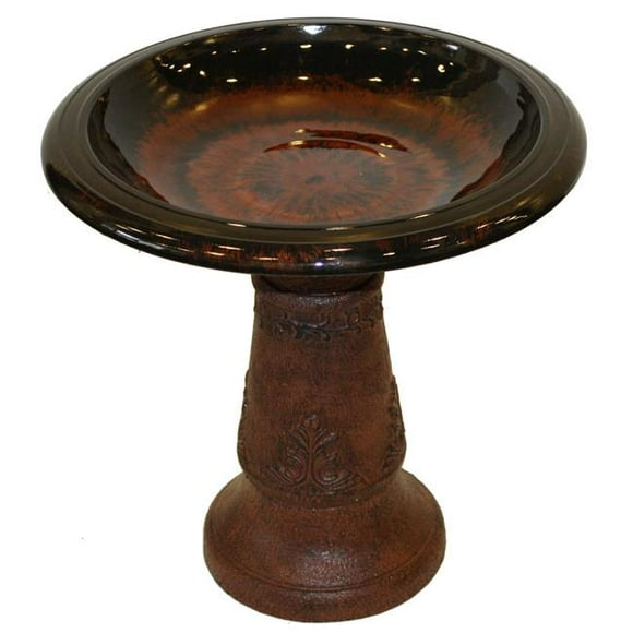 Exaco FM-2470G Bird Bath, Light Green - 20.5 in.
