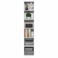 thumbnail image 4 of Furinno LUDER 6-Tier Narrow Bookcase with Open Shelves, 9.4 x 12.1 x 63.3 Inches, White, 4 of 5