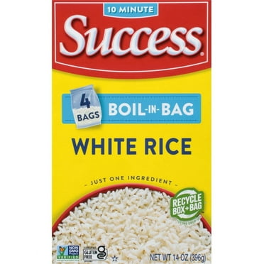 Pack of 2 Success Boil-in-Bag Rice, Precooked White Rice, 14 oz, 4 Bags