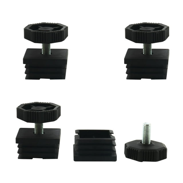 Leveling Feet 38 x 38mm Square Tube Inserts Furniture Adjustable Leveler 4 Sets
