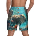 thumbnail image 4 of Uemuo Underwater Swimming Guinea Pig Pattern Mens Swim Trunks Quick Dry Board Shorts with Mesh Lining, Stretch Beach Shorts Quick Dry No-Chafing Board Shorts-Large, 4 of 9