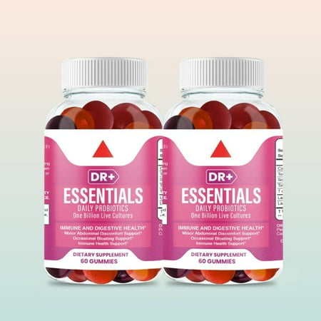 HERBLIF Probiotic Gummies - 1 Billion CFU Digestive Support - Gas & Bloating Relief - Men & Women - Prebiotic Fiber, Bacillus Coagulans - Gut Health, Immune Boost | 2-Pack