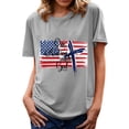 thumbnail image 1 of Débardeurs d'Été Grande Taille pour Femmes Hauts d'Été pour Femmes Imprimé Fête de l'Indépendance Vacances Manches Courtes Col Rond Décontracté Coupe Ample T-Shirts Graphiques Col en V T-Shirt Femme en Liquidation, 1 of 4
