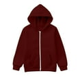 thumbnail image 4 of WOYY Toddler Boys Zip Up Hoodies Solid Color Casual Hooded Sweatshirt Jacket, Sizes 3-4T, 4 of 5