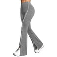 thumbnail image 3 of Noric Women Stripe Split Flare Yoga Pants High Waist Stretch Bootcut Slim Fit Casual Workout Jogging Daily Trousers, 3 of 6