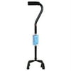 Carex Adjustable Quad Cane with Offset Handle, Black, 1 Count