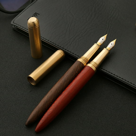 Vintage 0 7mm Nibs Handcrafted Wood Fountain Pen Signature Writing Business Gift Gold Ebony Kerunrum Rosewood We
