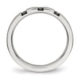 thumbnail image 2 of Chisel Stainless Steel Polished 3 Stone Black CZ 2.5mm Flat Band, 2 of 8