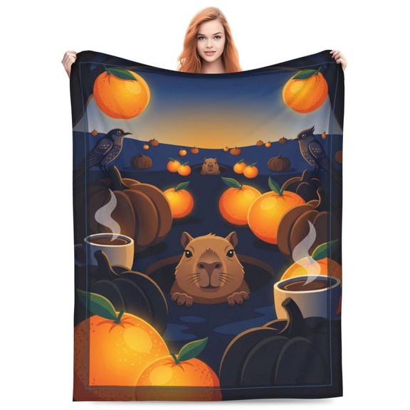 Capybara Blanket, Cute Animal Design Flannel Throw, Birthday Valentine Day Gifts for Women Adults 50x40