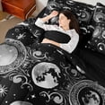 thumbnail image 4 of Homewish Boho Sun Moon 7 Pieces Bedding Comforter Set,Bohemain Tribal Full Bedding Set,White Black Fitted Sheet Flat Sheet For Kids,Ultra Soft Home Decor Reversible, 4 of 8