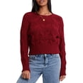 thumbnail image 1 of xiaxaixu Pull Rétro en Tricot Torsadé pour Femmes Couleur Unie Manches Longues Pulls Col Rond Automne Hiver Mode Urbaine, 1 of 9