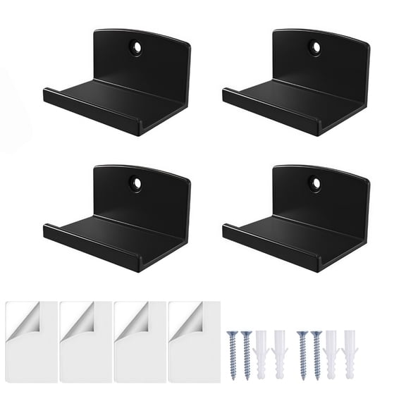 Pack of 4 Vinyls Record Holders for Wall Mounting Auto Adhesive Surfaces No Holes Needed Easy Setups Photos Decors
