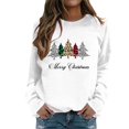 thumbnail image 1 of VBARHMQRT Chandail d'Allaitement pour Femmes Mode Décontractée Col Rond avec Manche Chandail à Capuchon de Noël à Imprimé Partiel, 1 of 4