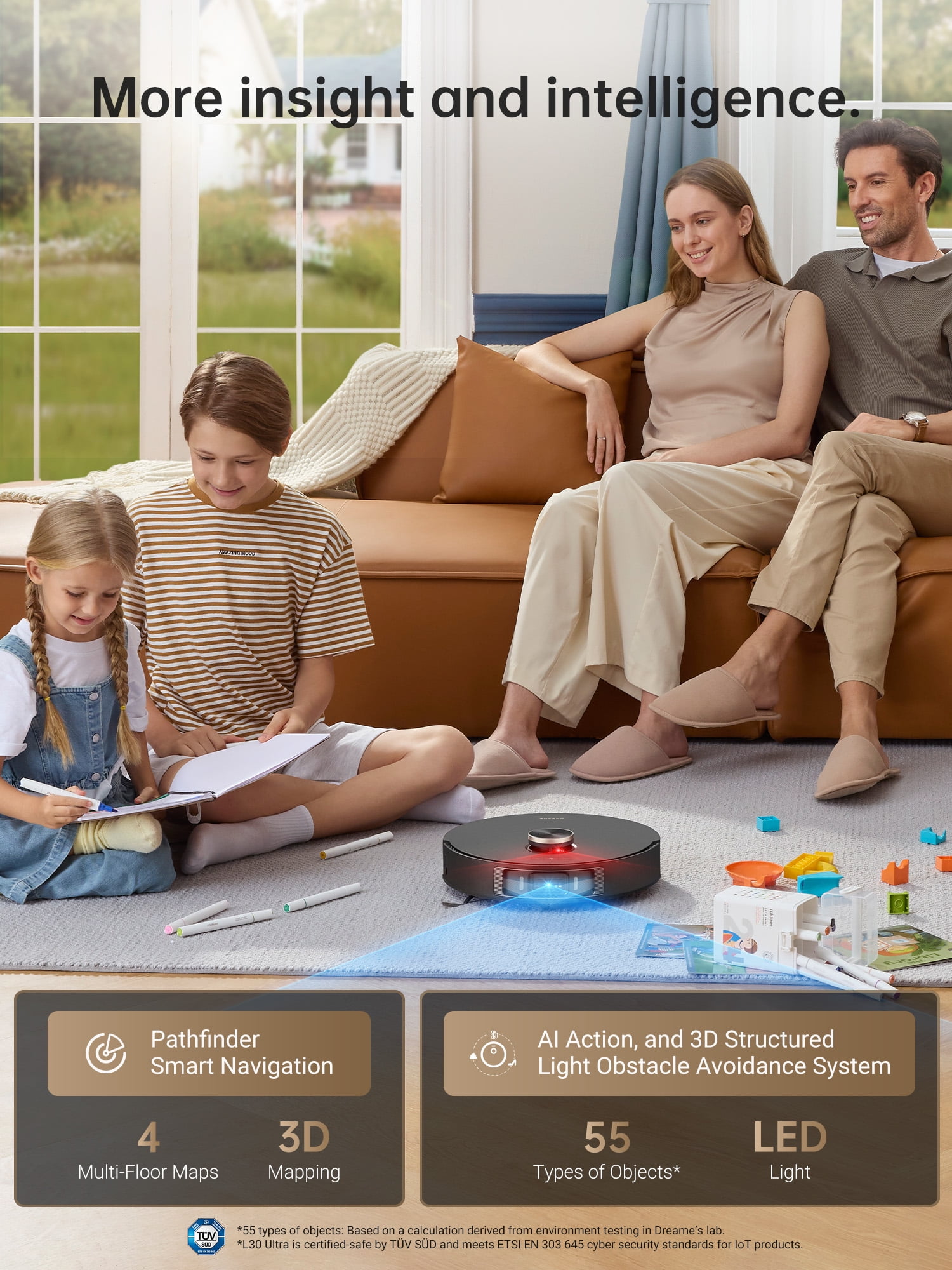 Dreame L30 Ultra Robot Vacuum, 7300Pa Suction, 136°F Hot Water Self-Cleaning, Mop Raising