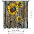 thumbnail image 2 of Rustic Floral Shower Curtain Set 72" x 72" Spring Sunflower Butterfly Grey Vintage Country Farmhouse Wooden Plank Waterproof Bathroom Home Decor with 12 Hooks, 2 of 6