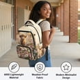 thumbnail image 3 of FKELYI 17 Inch School Bookbag for Kids Backpack with Multi-Pockets Highland Cow Flower Print Primary Schoolbag for Boys Girls Casual Daypack Lightweight Rucksack Travel Bags, 3 of 7