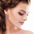 thumbnail image 4 of SuperJeweler Pink Crystal Chandelier Dangle Earrings, 3 Inches for Women, 4 of 4