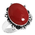 thumbnail image 1 of 925 Sterling Silver Ring For Women - Girls Red Stone Gemstone Silver Ring Size 10.5 October Birthstone Fashion Silver Ring Size 10.5 Halloween Gift For Women 925 Silver Gemstone Jewelry, 1 of 5