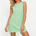 thumbnail image 5 of LEAVINGSUO Summer Dresses For Women Plus Size Fashion Casual Round Neck Comfortable Skirt Print Zipper Sleeveless Pocket Dress Green M, 5 of 6