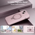 thumbnail image 4 of for iPhone 13 Case Liquid Silicone Magsafe Magnetic Stand with Screen Protector Full Protection Slim Shockproof Protective Case Cover 6.1 Inch - Pink, 4 of 11