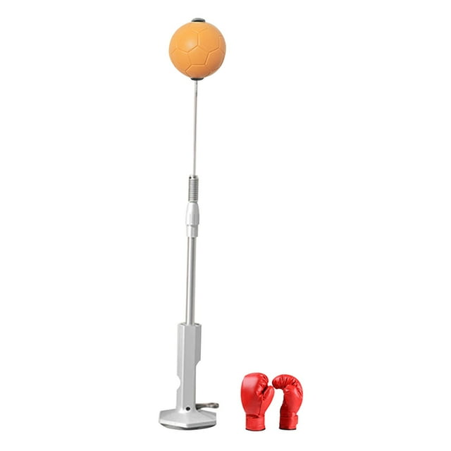 DYNWAVECA Punching Bag with Suction Cup Boxing Speed Ball Adjustable Height Punch Practice Boxing Ball for Exercise Home Gym Orange Adults