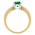 thumbnail image 4 of 1.27 ct Round Cut Simulated Emerald Solitaire with Simulated Diamond Accents 14K Yellow/White Gold Womens Engagement Ring, 4 of 5