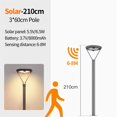 thumbnail image 2 of Luz Solar for patio, luz impermeable for exteriores, Villa, paisaje, parque, luz de calle con detección humana, poste alto de jardín superbrillante, 2 of 7