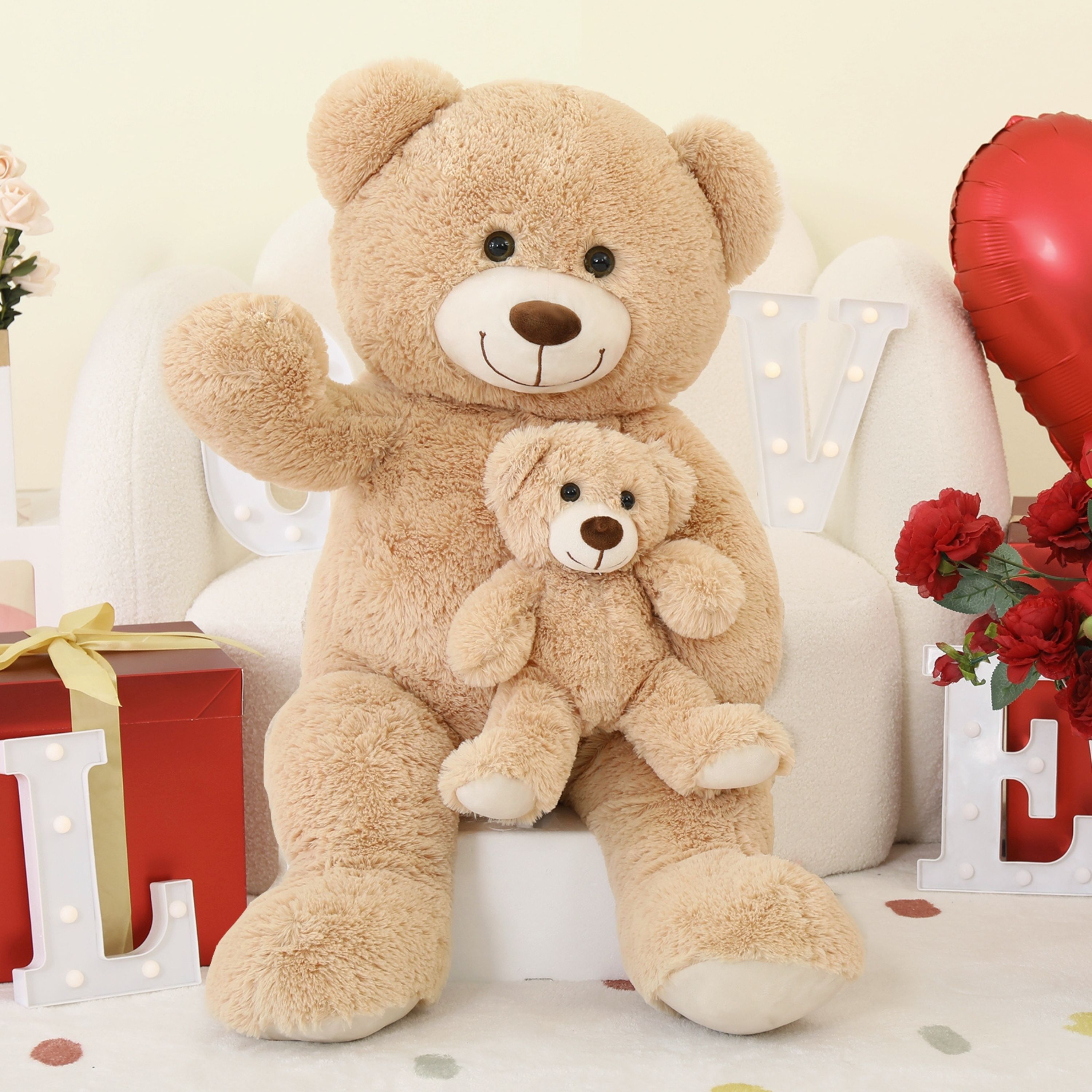 MaoGoLan Mommy and Baby Teddy Bear 39-Inch Plush Set photo 2