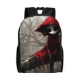 thumbnail image 1 of Balery Dark Red Hooded Girl Mochila - Mochila Estilosa y Duradera para Laptop de 15 Pulgadas con Tela Oxford Impermeable, 1 of 8