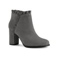 thumbnail image 1 of Unique Bargains Women's Ruffle Block Heel Ankle Boots Grey (Size 6), 1 of 8