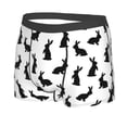 thumbnail image 2 of Balery Black Rabbit Men's Boxer Briefs, Soft and Breathable Cotton Underwear with nylon Waistband-Small, 2 of 9